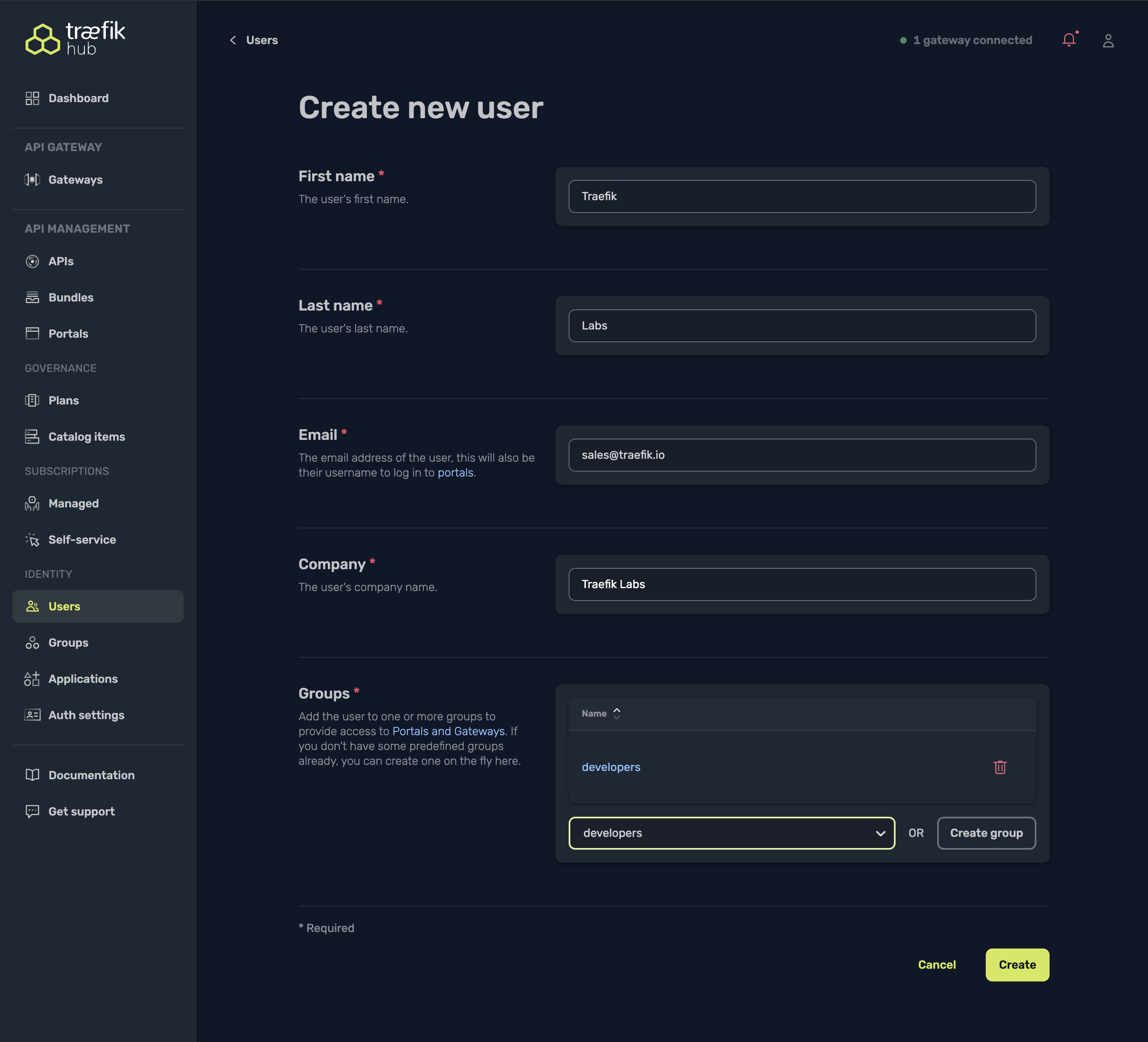 User Creation Form
